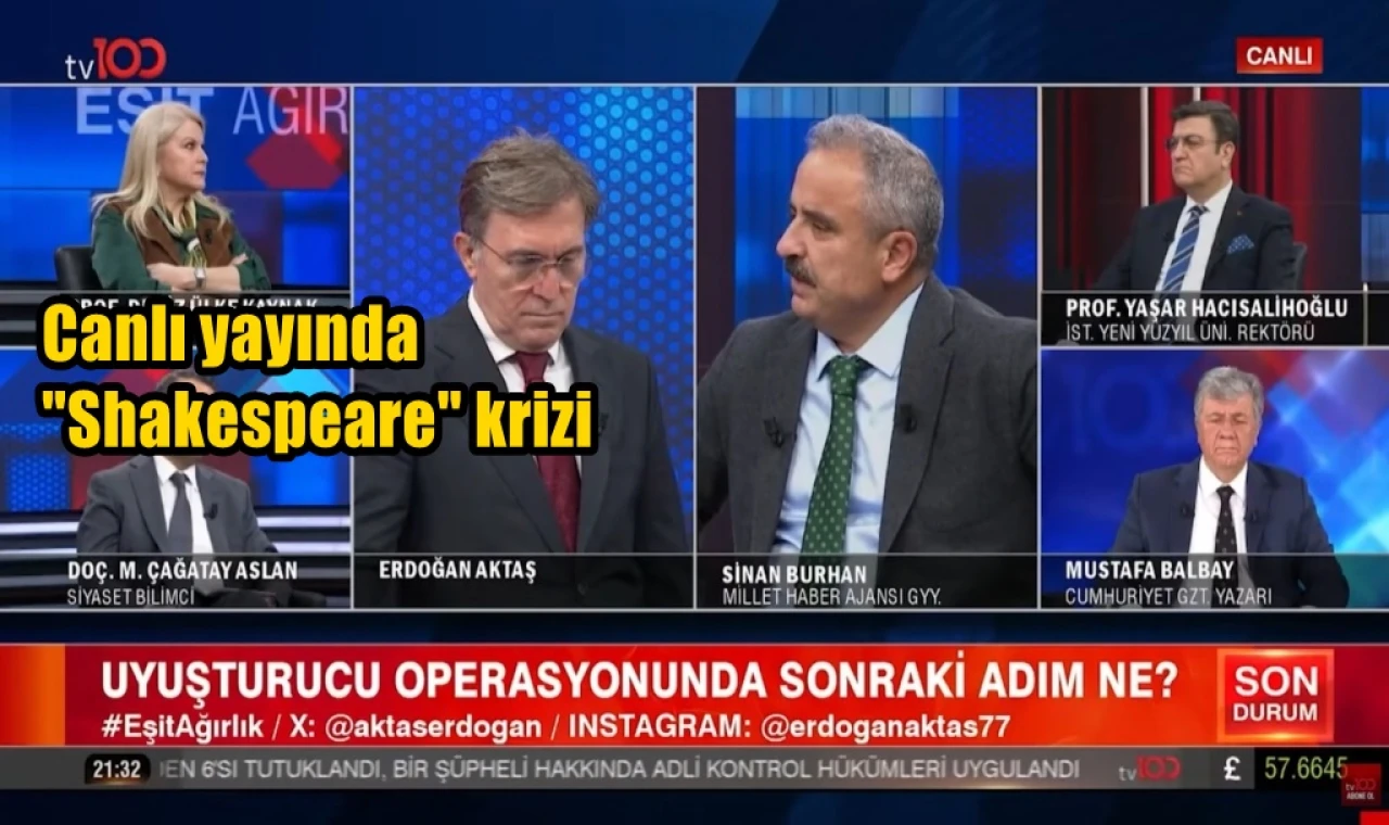 Canlı yayında "Shakespeare" krizi