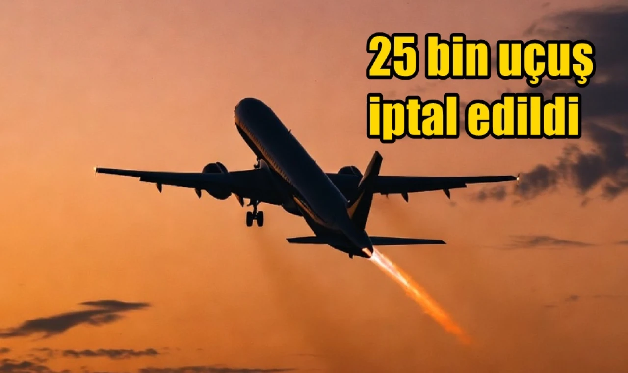 25 bin uçuş iptal edildi