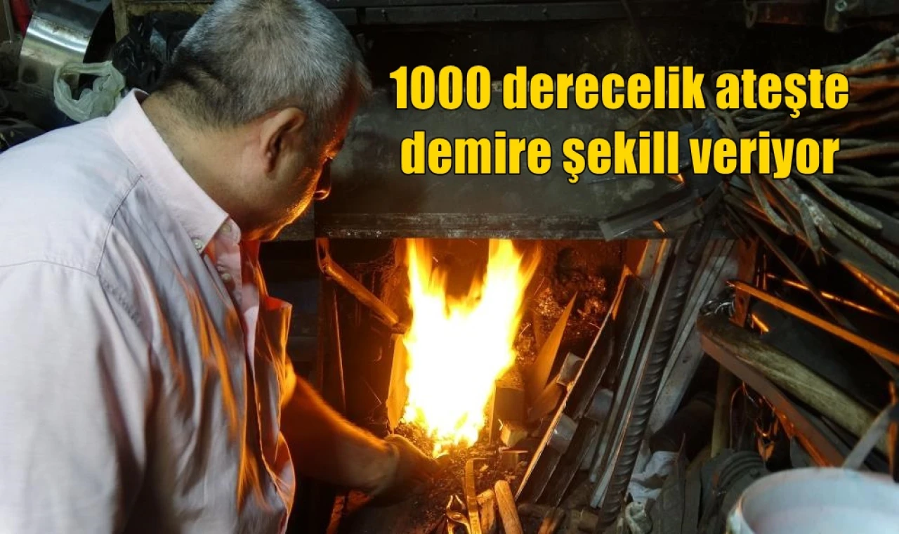 1000 derecelik ateşte demire şekil veriyor