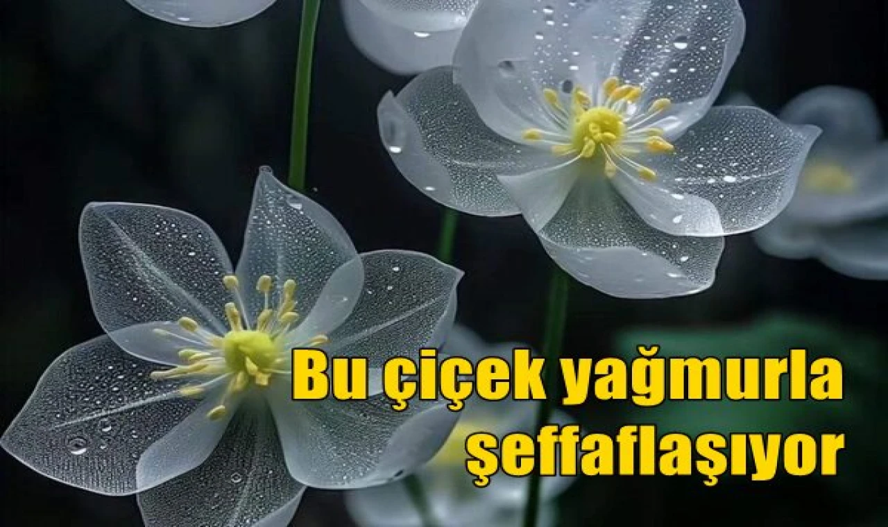 Bu çiçek yağmurla şeffaflaşıyor