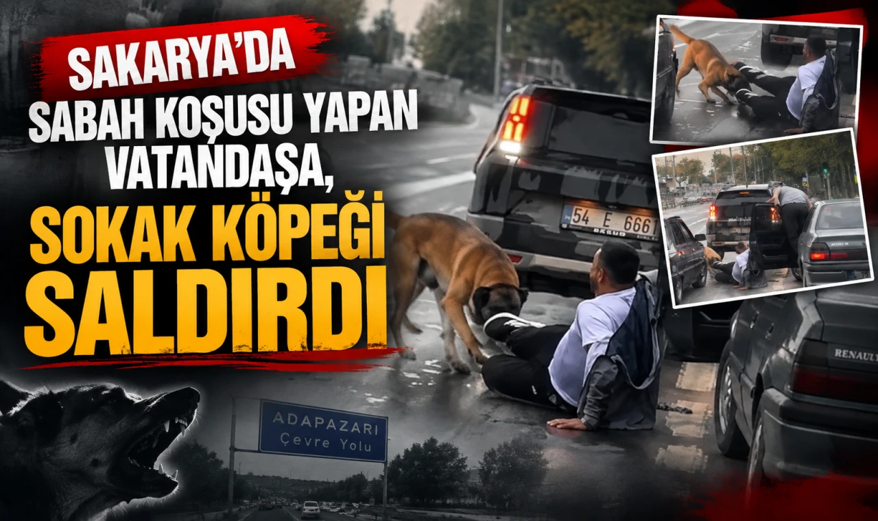 Sakarya'da sabah koşusu yapan vatandaşa, sokak köpeği saldırdı