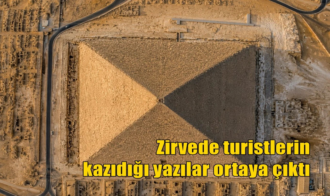 Zirvede turistlerin kazıdığı yazılar ortaya çıktı
