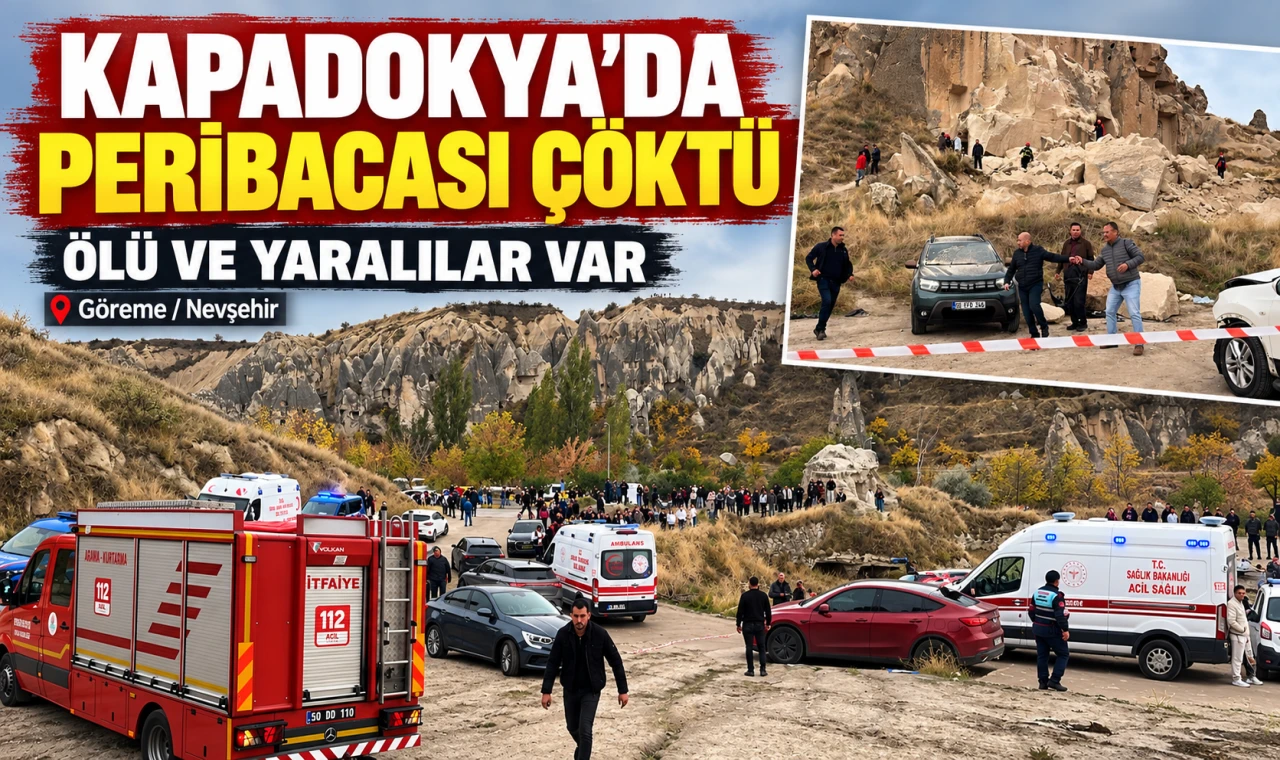 Kapadokya'da peribacası çöktü: Ölü ve yaralılar var