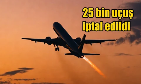 25 bin uçuş iptal edildi