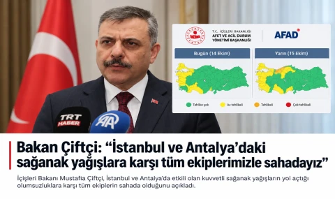 Bakan Çiftçi: "İstanbul ve Antalya’daki sağanak yağışlara karşı tüm ekiplerimizle sahadayız"