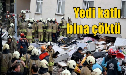 Yedi katlı bina çöktü